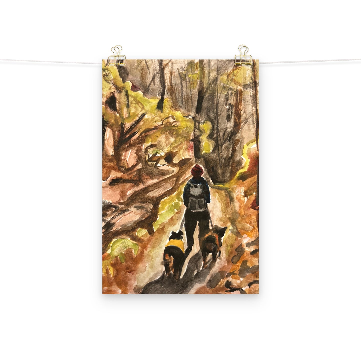 Backpacking Dogs Print
