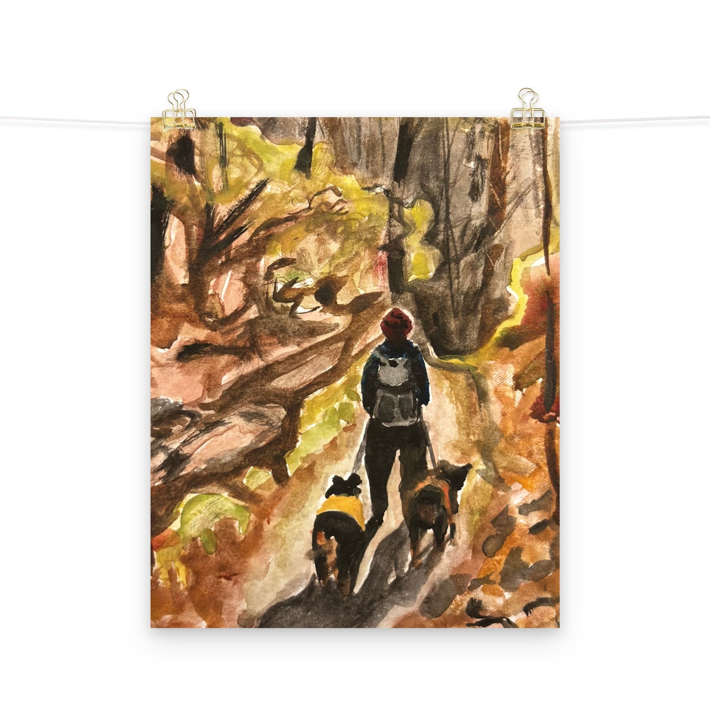 Backpacking Dogs Print