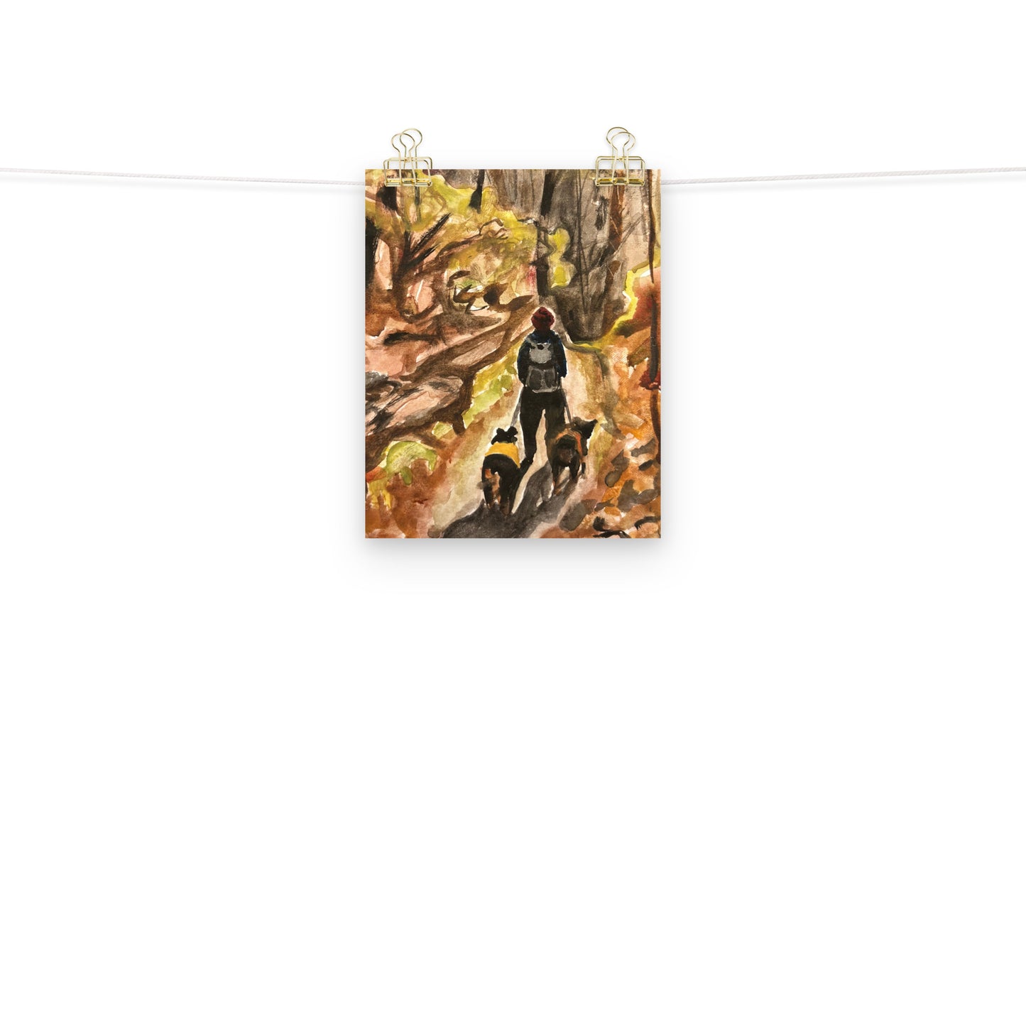 Backpacking Dogs Print