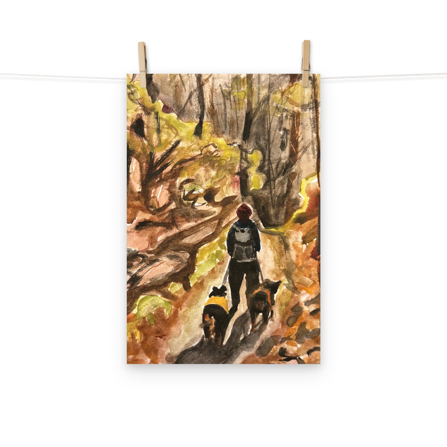 Backpacking Dogs Print