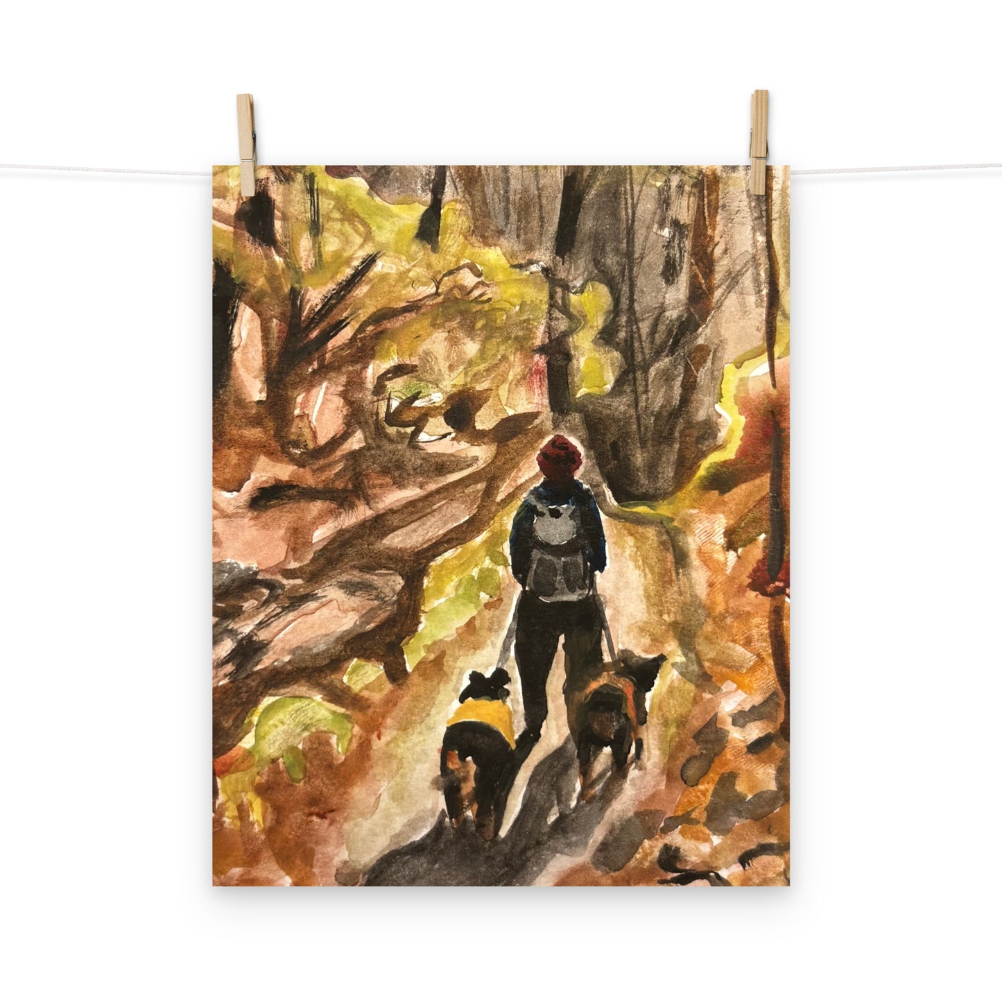 Backpacking Dogs Print