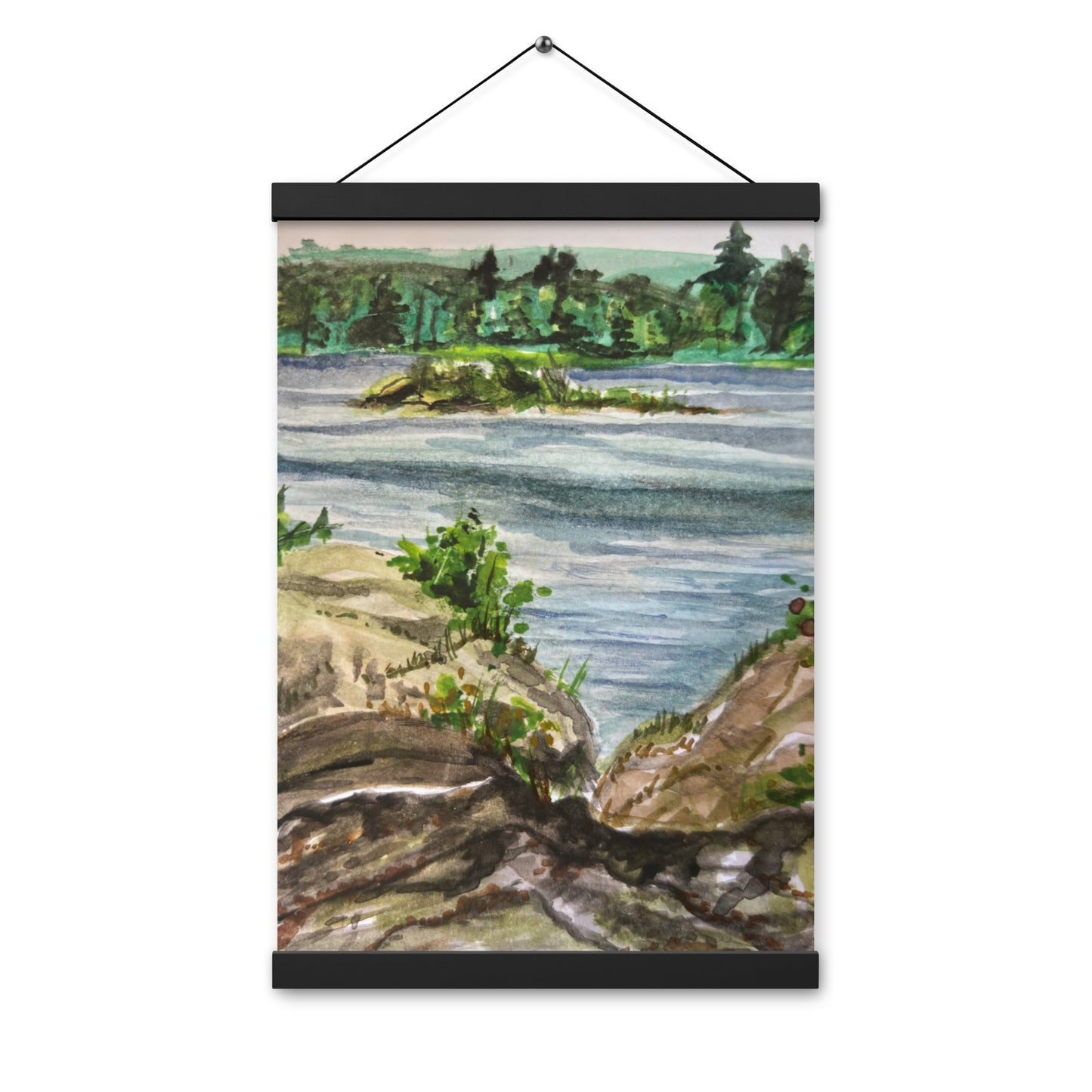 Island Pond Print with Hangers (12" x 18")